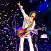 Le chanteur Prince en concert à Manchester. Le 16 mai 2014