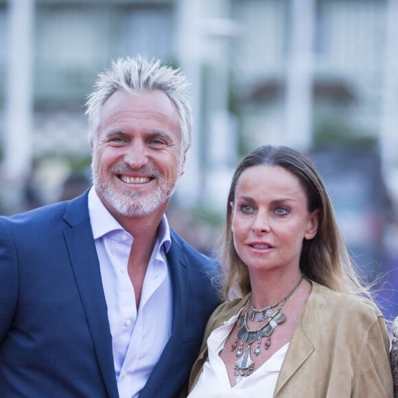 David Ginola et sa femme Coraline - Tapis rouge du film "Life" lors du 41ème Festival du film américain de Deauville, le 5 septembre 2015.