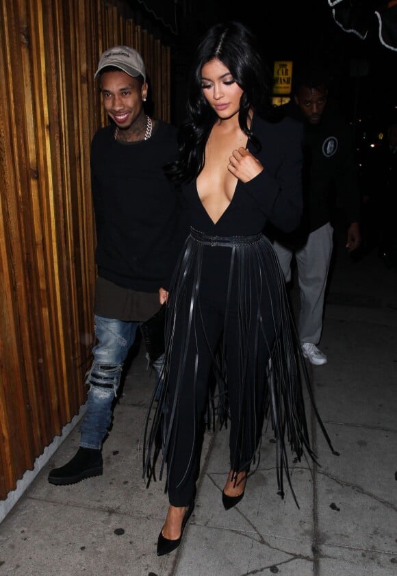 Kylie Jenner et son petit ami Tyga sont allés diner au restaurant The Nice Guy à West Hollywood, le 12 novembre 2015 Celebrities on a night out at The Nice Guy restaurant in West Hollywood, California on November 12, 201512/11/2015 - West Hollywood