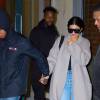 Kylie Jenner et son petit ami le rappeur Tyga, main dans la main, rentrent à leur hôtel après leur soirée à New York, le 28 octobre 2015. © CPA/Bestimage