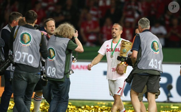Franck Ribery après la victoire du FC Bayern Munich en finale de la Coupe d'Allemagne contre le Borussia Dortmund à Berlin, le 21 mai 2016.21/05/2016 - Berlin