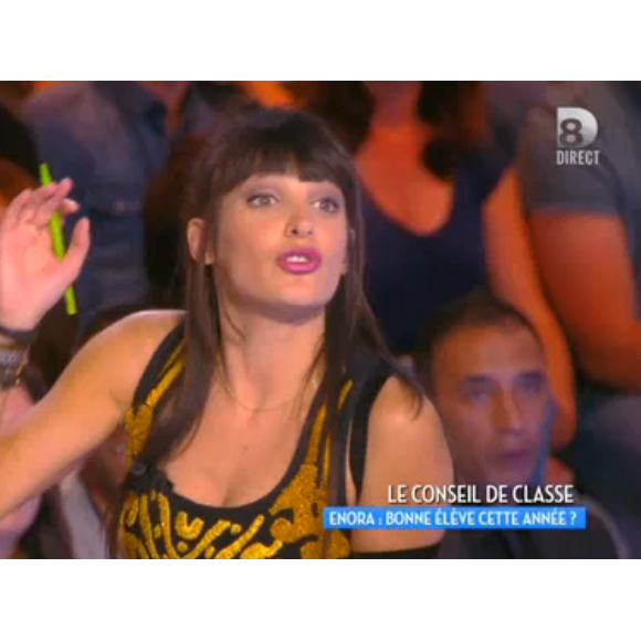 Erika Moulet donne son avis sur Enora Malagré et règle ses comptes, dans TPMP, le 23/05/16. Ici, Erika Moulet