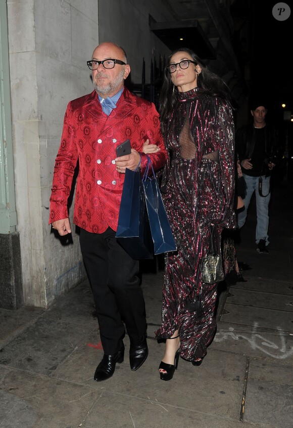 Eric Buterbaugh et Demi Moore - People quittent le dîner de gala de "The Vogue 100" à Hyde Park, Londres, le 23 mai 2016. 