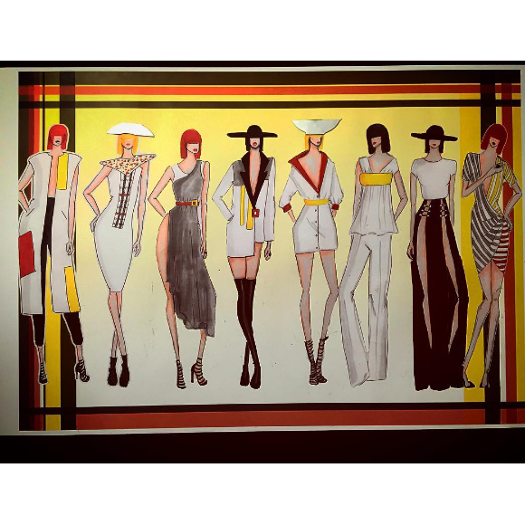 Pauline Ducruet a achevé les dessins de cette collection dans le cadre de ses études à la PArsons School of Design à New York, photo Instagram en mai 2016