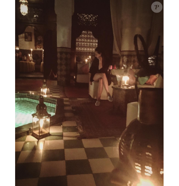 Pauline Ducruet lors d'un dîner au Dar Marjana à Marrakech en mai 2016 lors d'un long week-end de détente, photo Instagram.