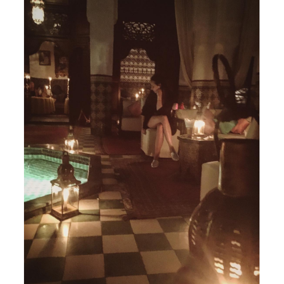 Pauline Ducruet lors d'un dîner au Dar Marjana à Marrakech en mai 2016 lors d'un long week-end de détente, photo Instagram.