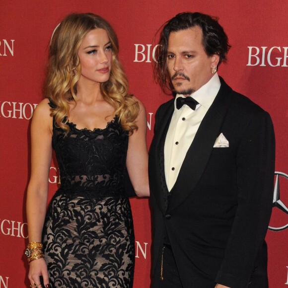 Johnny Depp et sa femme Amber Heard - People à la 27ème soirée annuelle du Festival du film de Palm Springs au "Convention Center" à Palm Springs le 2 janvier 2016.