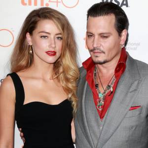 Amber Heard et son mari Johnny Depp - Avant-première du film "Black Mass" lors du Festival International du film de Toronto, le 14 septembre 2015.