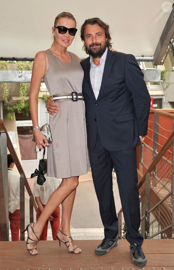 Henri Leconte et sa femme Florentine - People au village des Internationaux de France de tennis de Roland Garros à Paris, le 7 juin 2014.  - Paris