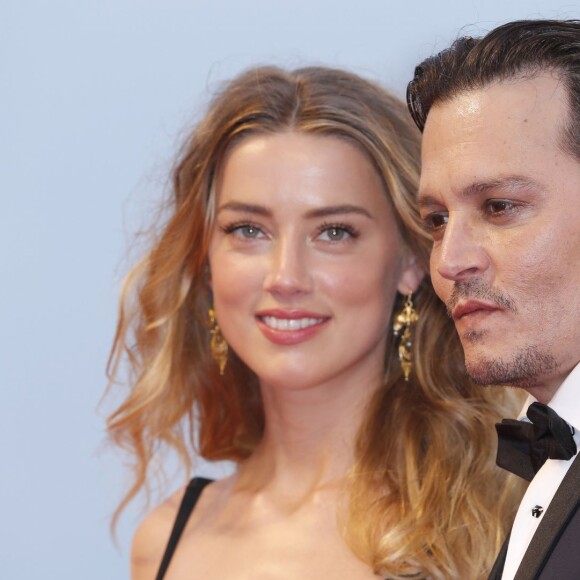 Amber Heard et son mari Johnny Depp - Première du film Black Mass (Strictly Criminal) lors du 72e festival du film de Venise le 4 septembre 2015.