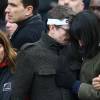 Le dessinateur Luz, Catherine Meurisse  - Les dirigeants politiques mondiaux, les membres de l'équipe de Charlie Hebdo et les famillies des victimes défilent à la marche républicaine pour Charlie Hebdo à Paris, suite aux attentats terroristes survenus à Paris les 7, 8 et 9 janvier. Paris, le 11 janvier 2015