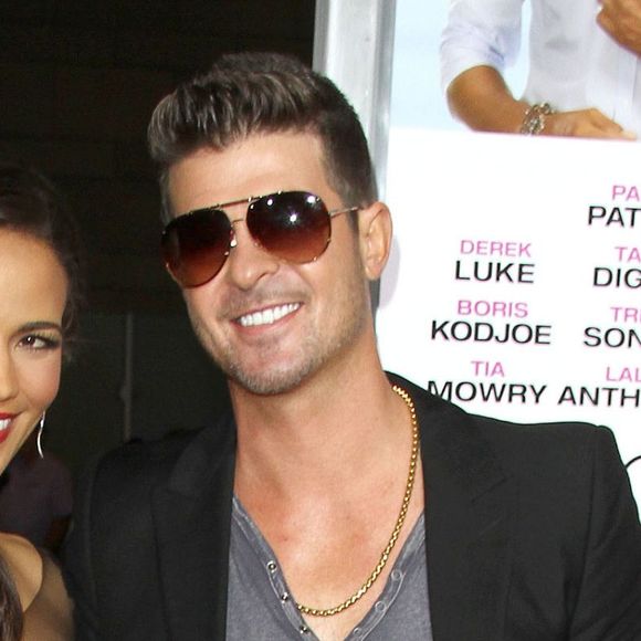 Robin Thicke, Paula Patton à la Premiere du film "Baggage Claim" a Los Angeles, le 25 septembre 2013.
