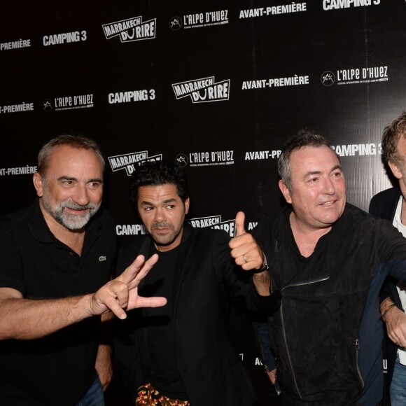 Exclusif - Antoine Duléry, Jamel Debbouze, Fabien Onteniente et Franck Dubosc - Avant-première du film Camping 3 dans le cadre du Marrakech du rire à Marrakech le 3 juin 2016. © Rachid Bellak / Bestimage