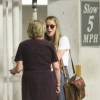 Amber Heard vue au sous-sol d'un immeuble qu'occupe entre autre l'avocate Gloria Allred, à Los Angeles, le 3 juin 2016.