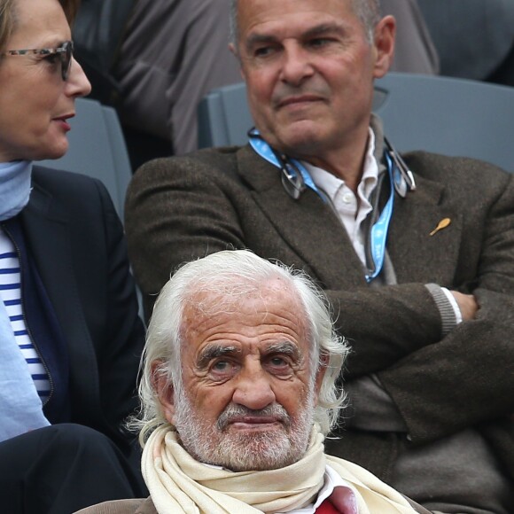 Jean-Paul Belmondo dans les tribunes de la finale homme des internationaux de France de Roland-Garros à Paris le 5 juin 2016. © Moreau-Jacovides / Bestimage