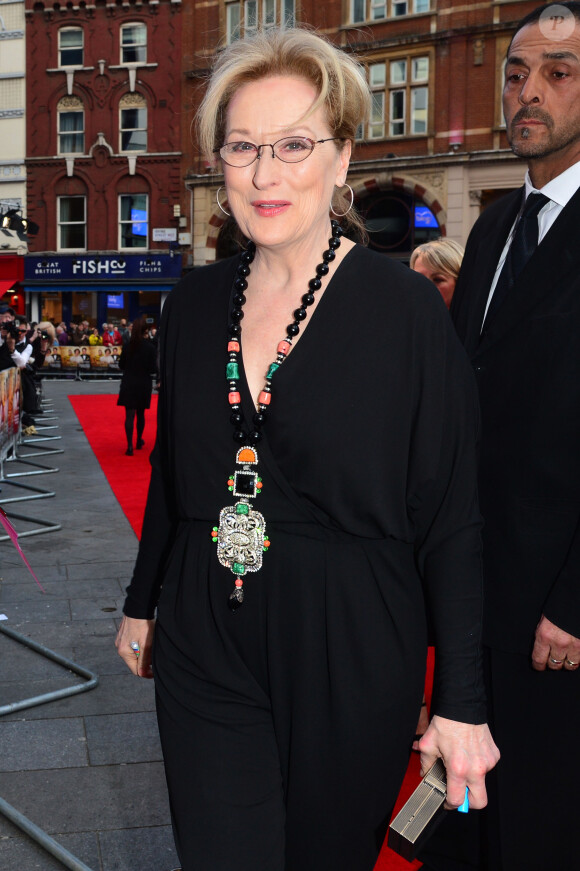 Meryl Streep à la première mondiale de "Florence Foster Jenkins" au cinéma Odeon de Londres le 12 avril 2016. 12 April 2016.