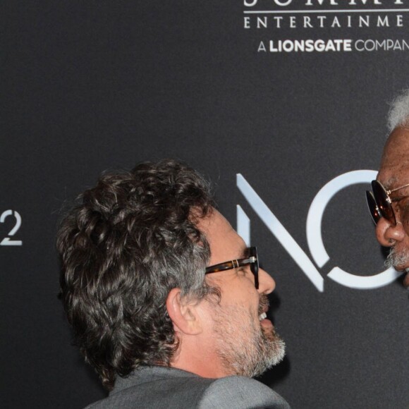 Morgan Freeman et Mark Ruffalo à la première de "Insaisissables 2" à New York le 6 juin 2016.
