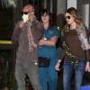 Exclusif - Christian Audigier, le styliste français made in Hollywood quitte l'hôpital Cedar Sinaï avec sa femme Nathalie Sorensen (épousé en février 2015) à Los Angeles le 6 avril 2015.