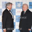  Wojciech Janowski (compagnon de Sylvia Ratkowski Pastor), ex consul honoraire de Pologne pose avec Lech Walesa lors d'une soir&eacute;e &agrave; Monaco le 15 novembre 2013. 