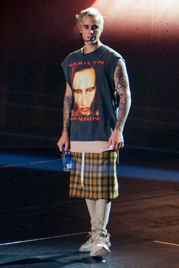 Justin Bieber en concert à Seattle le 9 mars 2016.