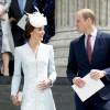 Kate Catherine Middleton, duchesse de Cambridge et le prince William - La famille royale d'Angleterre à la sortie de la messe à la cathédrale St Paul de Londres pour le 90ème anniversaire de la reine Elisabeth II d'Angleterre. Le 10 juin 2016 10/06/2016 - Londres
