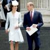 Kate Catherine Middleton, duchesse de Cambridge et le prince William - La famille royale d'Angleterre à la sortie de la messe à la cathédrale St Paul de Londres pour le 90ème anniversaire de la reine Elisabeth II d'Angleterre. Le 10 juin 2016 10/06/2016 - Londres