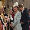 Le duc et la duchesse de Cambridge arrivent à la messe en la cathédrale Saint-Paul de Londres pour le 90e anniversaire de la reine Elizabeth II, le 10 juin 2016.
