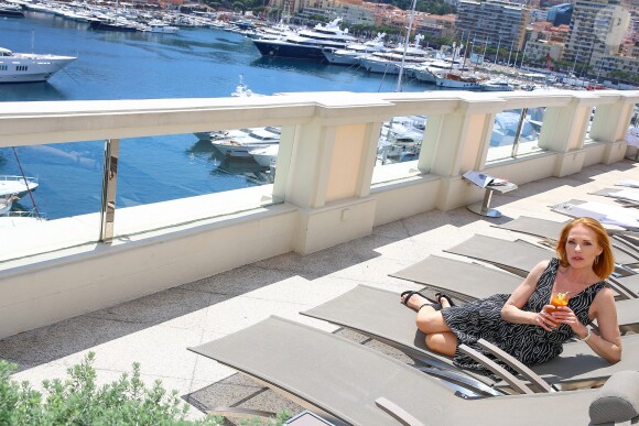 Exclusif - Rendez-vous avec l'actrice Marg Helgenberger aux Thermes Marins Monte-Carlo pendant le 56ème festival de la télévision de Monte-Carlo le 14 juin 2016. © Pool Festival Tv Monaco / Bestimage Exclusive