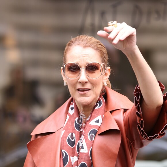 Céline Dion quitte le Royal Monceau pour prendre un jet privé au Bourget pour Anvers où elle doit donner 2 concerts - Paris le 19 juin 2016