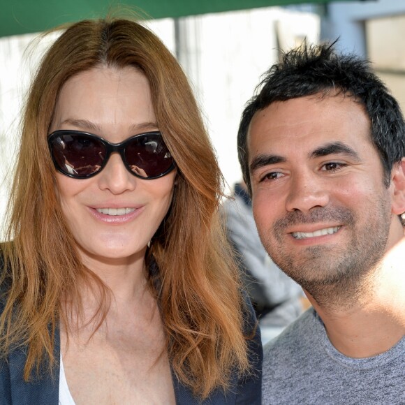 Carla Bruni-Sarkozy et Alex Goude - Présentation du programme pédagogiques de la Fondation Maud Fontenoy à l'école Gustave Rouanet à Paris, le 22 juin 2016. ©Veeren/Bestimage