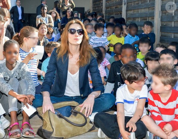 Carla Bruni-Sarkozy - Présentation du programme pédagogiques de la Fondation M. Fontenoy à l'école Gustave Rouanet à Paris, le 22 juin 2016. © Veeren/Bestimage