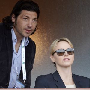 Charlene de Monaco et Byron Kelleher au tournoi de tennis de Monte Carlo, le 16 avril 2012.