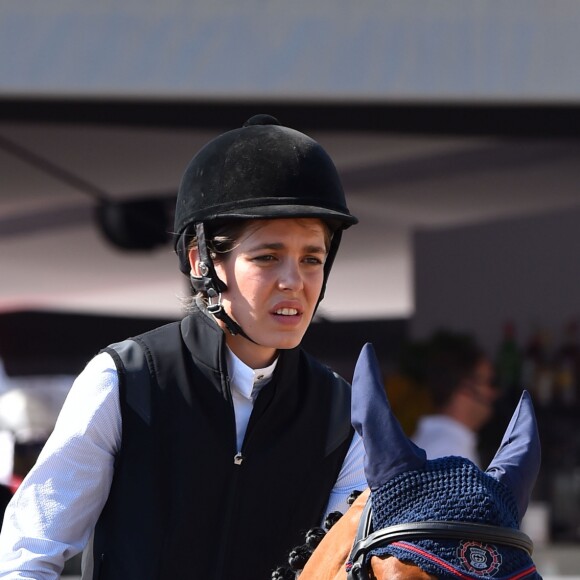 Charlotte Casiraghi monte lors du Jumping international de Monte-Carlo le 24 juin 2016. © Bruno Bébert / Bestimage