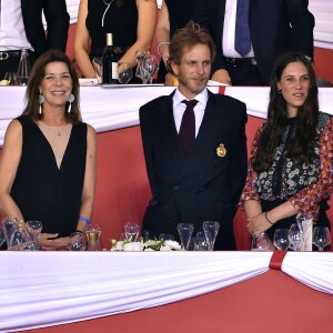 La princesse Caroline de Hanovre, son fils Andrea Casiraghi et sa femme Tatiana Santo Domingo, la princesse Alexandra de Hanovre - Longines pro Am Cup Monaco dans le cadre du Jumping international de Monte-Carlo, le 24 juin 2016. © Bruno Bebert/Bestimage