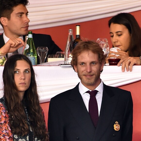 Andrea Casiraghi et sa femme Tatiana Santo Domingo - Longines pro Am Cup Monaco dans le cadre du Jumping international de Monte-Carlo, le 24 juin 2016. © Bruno Bebert/Bestimage