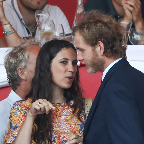 Andrea Casiraghi et sa femme Tatiana Santo Domingo - La famille princière de Monaco assiste à la compétition du "Grand Prix du Prince de Monaco" dans les tribunes du Longines Global Champion Tour dans le cadre du Jumping international de Monte-Carlo, le 25 juin 2016. © Bruno Bebert/Pool Monaco/Bestimage  Monaco Princely Family attends the 'Grand Prix du Prince' at the Longines Global Champions Tour of Monaco, on June 25th 2016.25/06/2016 - Monte-Carlo