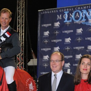 Rolf-Göran Bengtsson (3ème du Grand Prix du Prince de Monaco), le prince Albert II de Monaco et Charlotte Casiraghi - Remise du "Grand Prix du Prince de Monaco" lors du Longines Global Champion Tour dans le cadre du Jumping international de Monte-Carlo, le 25 juin 2016. © Bruno Bebert/Bestimage  "Grand Prix du Prince de Monaco" awards ceremony during the Longines Global Champions Tour of Monaco, on June 25th 2016.25/06/2016 - Monte-Carlo