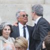 Jean-Marie Périer, Julie Andrieu et son mari Stéphane Delajoux - Obsèques de Nicole Courcel en l'église Saint-Roch à Paris le 30 juin 2016.