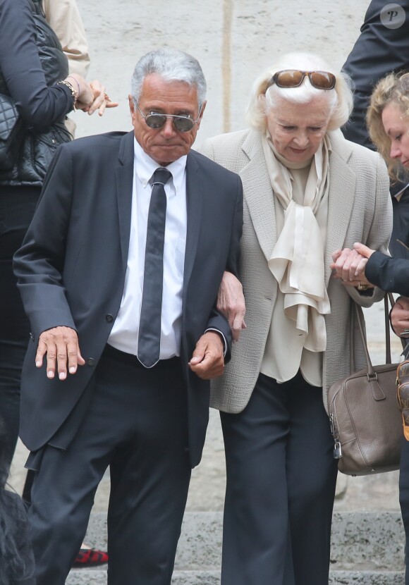 Jean-Marie Périer et Colette Boutoulaud - Obsèques de Nicole Courcel en l'église Saint-Roch à Paris le 30 juin 2016.