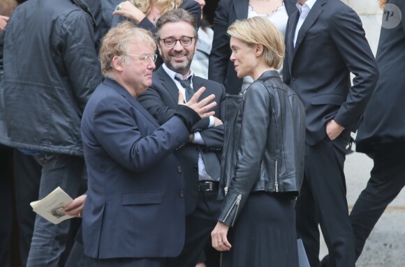 Dominique Besnehard, Julie Andrieu - Obsèques de Nicole Courcel en l'église Saint-Roch à Paris le 30 juin 2016.