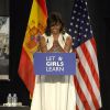La première dame des Etats-Unis Michelle Obama lors d'une conférence de presse de l'organisation "Let Girls Learn" avec la reine Letizia d'Espagne à Madrid. Le 30 juin 2016