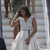 Michelle Obama et ses filles Malia et Sasha arrivent à Madrid le 29 juin 2016.