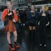 Hanne Gaby Odiele et Anna Ewers à l'issue du défilé Atelier Versace (collection haute couture automne-hiver 2016-2017) au Palais Brongniart. Paris, le 3 juillet 2016.