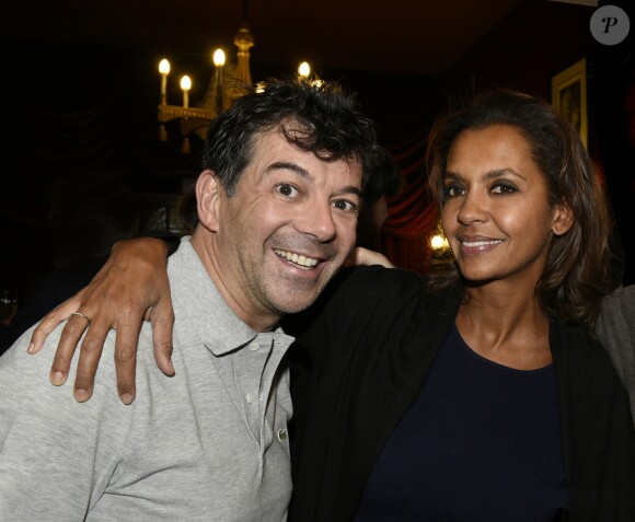 Exclusif - Stéphane Plaza et Karine Le Marchand - Première de la pièce "Le fusible" au théatre des Bouffes-Parisiens le 16 janvier 2016. © Evelyne Desaux / Bestimage