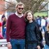 Amaury Leveaux et sa compagne Elizaveta - Les Dimanches au Galop à l'Hippodrome d’Auteuil, Paris le 3 avril 2016. Les Dimanches au Galop sont des sorties dominicales destinées aux familles pour une immersion ludique et sportive dans le monde des courses de chevaux. © Florian Leger / Share & Dare via Bestimage