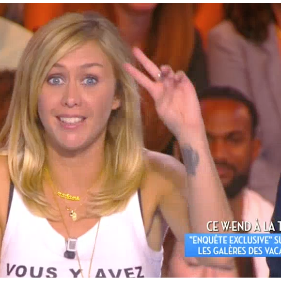 Enora Malagré raconte son pire souvenir de vacances dans "Touche pas à mon poste" sur D8. Le 4 juillet 2016.
