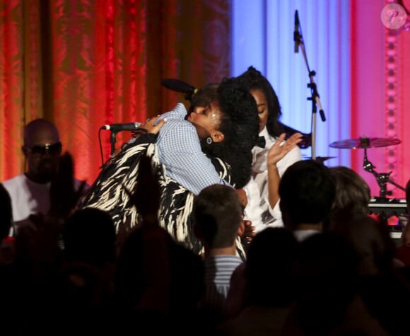 Le président des Etats-Unis Barack Obama célèbre l'anniversaire de sa fille Malia (18 ans) et la date commémorative de l'indépendance du pays lors d'une cérémonie à la Maison Blanche, le 4 juillet 2016 à Washington. La chanteuse Janelle Monáe et le rappeur Kendrick Lamar ont donné un concert pour l'occasion.
