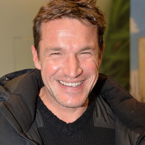 Benjamin Castaldi sur le plateau de la radio Europe 1 au salon international de l'Agriculture à Paris, le 25 février 2015.