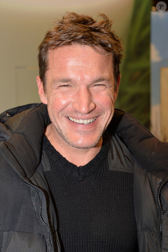 Benjamin Castaldi sur le plateau de la radio Europe 1 au salon international de l'Agriculture à Paris, le 25 février 2015.