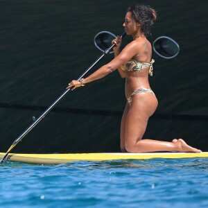 Melanie Brown (Mel B) et son mari Stephen Belafonte en vacances sur un yacht avec des amis à Ibiza le 3 Juillet 2016.